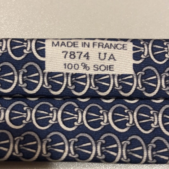 Hermes Tie / Navy - Picture 5 of 8